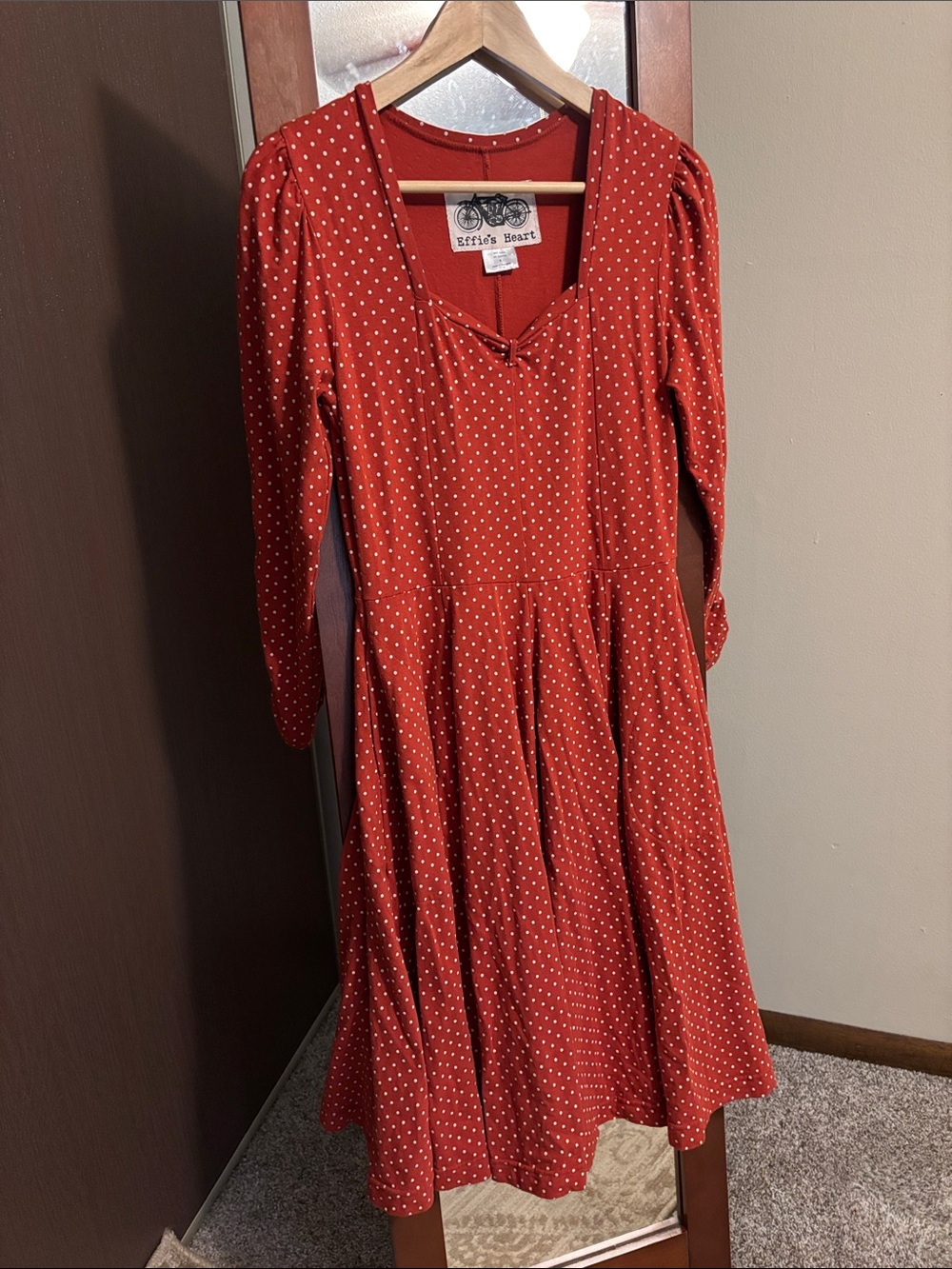 Effie’s Heart Half Sleeve Polka Dot Dress Size Small - Picture 2 of 9